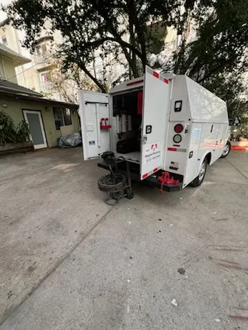 Magnet Plumbing service vehicle on-site for Slab Leak Repair in Coral Way Village